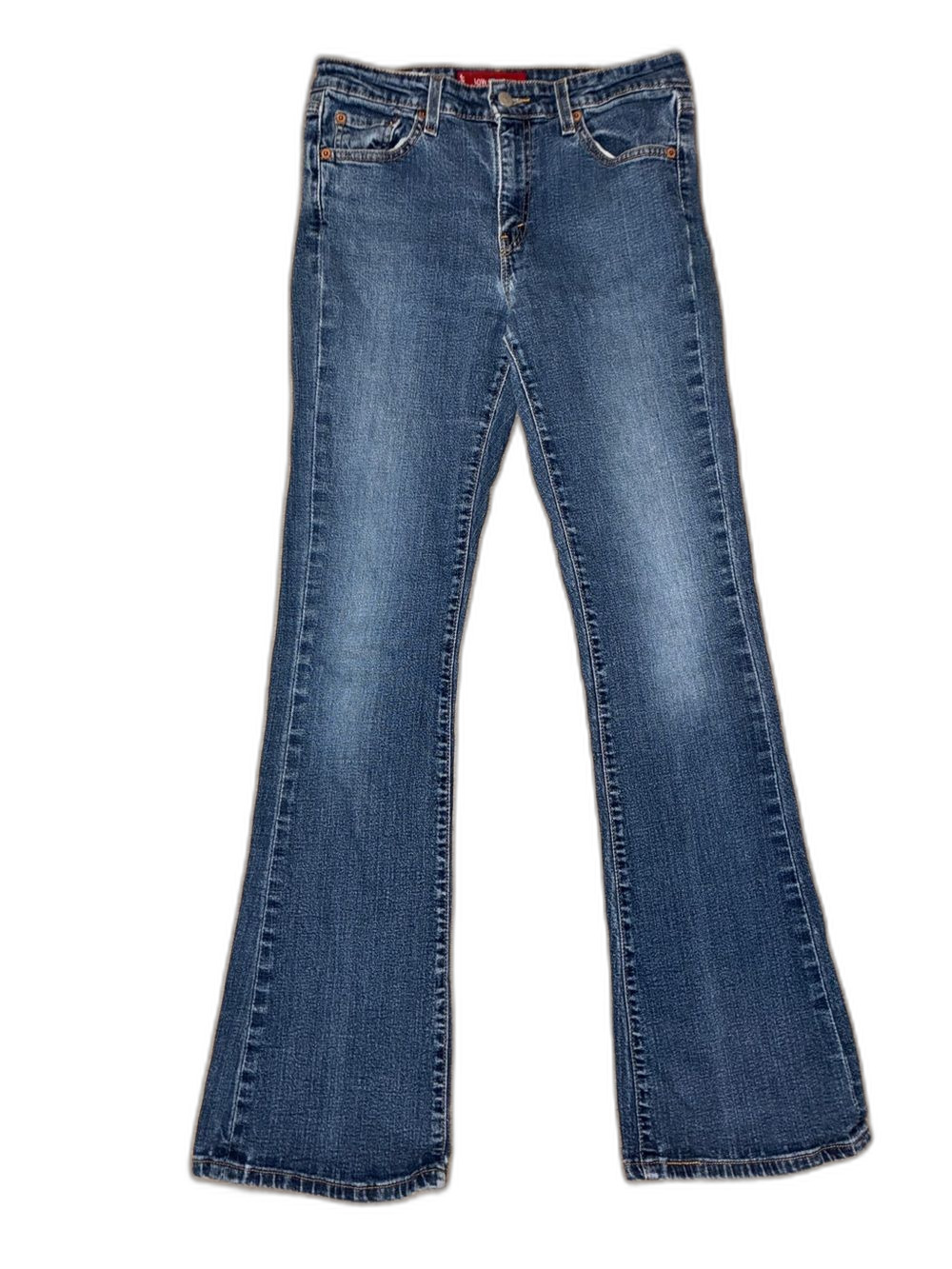Levi's 519 Low Flare Jeans 9 JR Medium Wash Y2K Bootcut Stretch